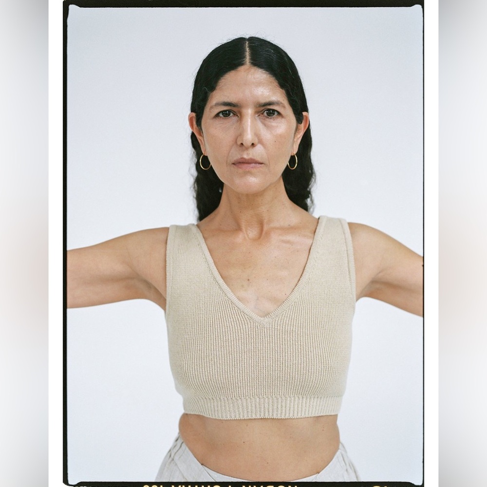 Cordera Long Knit Crop Top Natural